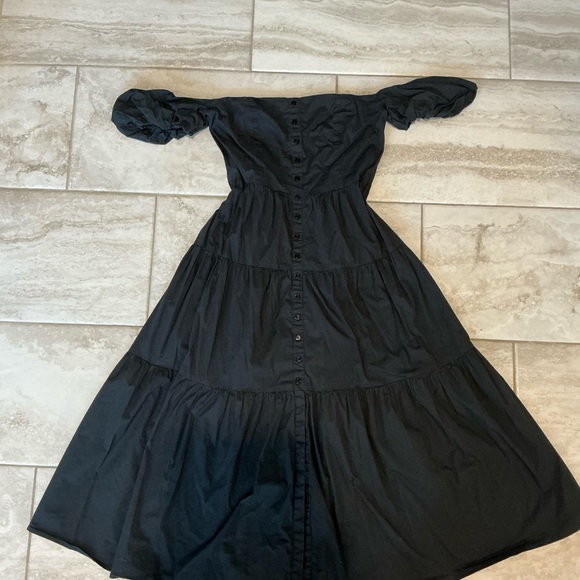 STAUD Black Off Shoulder Maxi Dress - Picture 2 of 7